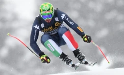 L'Italien Dominik Paris vainqueur de la descente de Chamonix, le 20 février 2016