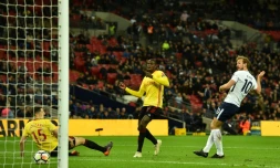 Le joueur de Tottenham Harry Kane buteur lors de la réception de Watford le 29 avril 2018