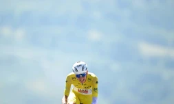 Tadej Pogacar (UAE) sur le Tour de France à Peyragudes le 18 juillet 2025.