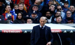 L'entraßneur du Real Madrid Zinédine Zidane lors du clasico perdu face au FC Barcelone, le 23 décembre 2017 à Bernabeu