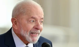 Le président brésilien Luiz Inacio Lula da Silva lors d'un entretien à plusieurs agences de presse internationales dont l'AFP, le 22 juillet 2024 au Palais de l'Aurore à Brasilia