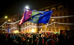 Des manifestants pro-européens à Bucarest le 5 décembre 2024