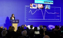 Laurence Boone, la cheffe économiste de l'OCDE, au siÚge de l'organisation à Paris, le 21 mai 2019