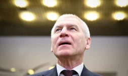 Le ministre russe des Sports, Oleg Matytsine, assiste à la réunion annuelle du Comité olympique russe (ROC) à Moscou, le 15 décembre 2023