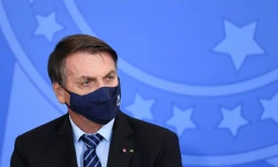 Le président brésilien Jair Bolsonaro lors d'une cérémonie à Brasilia le 29 mars 2021