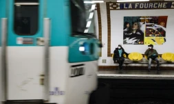 La station de métro La Fourche à Paris, le 24 avril 2020
