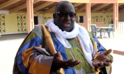 Papa Massata Diack, fils de l'ancien président de l'IAAF Lamine Diack, lors d'un interview avec l'AFP, le 6 mars 2017 à Dakar