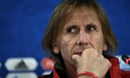 Le sélectionneur du Pérou Ricardo Gareca, en conférence de presse le 20 juin 2018 à Ekaterinbourg