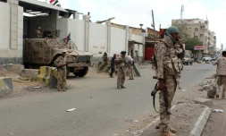Les forces loyalistes yéménites à Aden, le 30 mars 2016