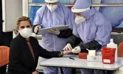 La présidente par intérim de la Bolivie Jeanine Añez le 12 juin 2020 au palais présidentiel de La Paz