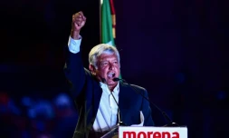 Le candidat de gauche à la présidentielle mexicaine Andrés Manuel Lopez Obrador, à Mexico, le 27 juin 2018