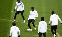 Les Parisiens préparent le match de Ligue des champions contre Newcastle, lors d'une séance d'entraînement au Campus PSG, le 27 janvier 2026   