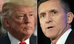 Photo-montage de Donald Trump, le 29 novembre 2017 et de Michael Flynn, ex-conseiller à la sécurité du président américain, le 12 septembre 2017