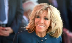 La femme du président de la république Brigitte Macron à Paris, le 14 juillet 2017