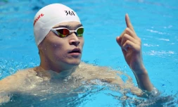 Le nageur chinois Sun Yang à l'entraînement, le 25 juillet 2019 aux championnats du monde de Gwangju en Corée du Sud