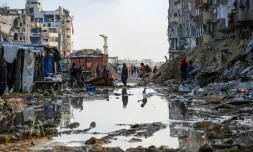 Des déplacés palestiniens à Khan Younés, dans la bande de Gaza