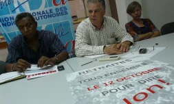 Vendredi 8 octobre 2010: Conférence de presse de l'intersyndicale (photo: Mounice Najafaly)