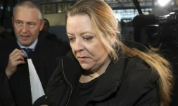 Virginie Ettel, lors de son arrivée au tribunal de Bobigny, à Bobigny le 14 décembre 2017