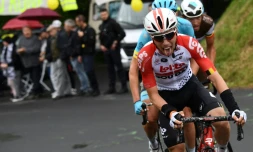 Le Belge Bjorg Lambrecht lors de la première étape du Criterium du Dauphiné le 9 juin 2019