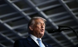 Le président américain, Donald Trump, s'exprime lors d'une conférence organisée par McDonald's, le 17 novembre 2025 à Washington