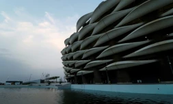 Le stade de Bassora, dans le sud de l'Irak, à la veille d'un match amical contre l'Arabie saoudite, le 27 février 2018