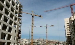 Construction de nouveaux logements dans la colonie israélienne de Har Homa, le 17 janvier 2017 à Jérusalem-est