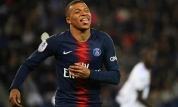 L'attaquant du PSG Kylian Mbappé auteur d'un doublé lors de la victoire 4-0 à domicile sur Dijon en avant-dernière journée de L1 le 18 mai 2019