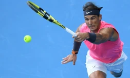 L'Espagnol Rafael Nadal vainqueur de l'Australien Nick Kyrgios en 8e de finale de l'Open d'Australie, à Melbourne, le 27 janvier 2020