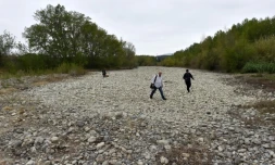 Le lit asséché de l'Agly, dans les Pyrénées-Orientales, le 6 mai 2023