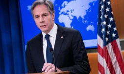 Le secrétaire d'Etat américain Antony Blinken lors d'un point sur la situation avec la Russie et l'Ukraine, le 26 janvier 2022 à Washington