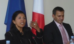 Nassimah Dindar et Patrick Karam à la rencontre des étudiants en mobilité (Photo: DR)