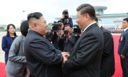 Kim Jong Un et Xi Jinping à Pyongyang, le 21 juin 2019
