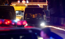 Un convoi transportant des otages libérés par le Hamas arrive au centre medical Sheba de Ramat Gan, en Israël, le 26 novembre 2023