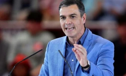 Le Premier ministre espagnol Pedro Sanchez en meeting à Barcelone, le 26 mai 2023