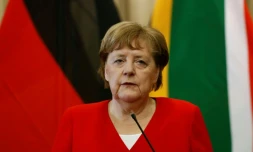 La chancelière allemande Angela Merkel le 6 février 2020 à Pretoria