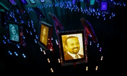Un portrait du Premier ministre éthiopien Abiy Ahmed, Nobel de la paix, le 11 octobre 2019 à Oslo, en Norvège