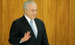 Le président brésilien Michel Temer, lors d'un discours à Brasilia, le 2 août 2017