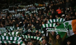 Les écharpes brandies par les supporters du Celtic à Glasgow le 23 décembre 2016