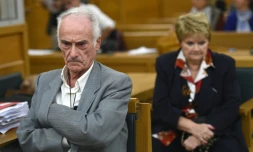 Danièle et Pierre Le Guennec à l'ouverture de  leur procès le 31 octobre 2016 à Aix-en-Provence 