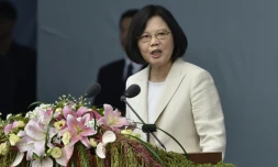La nouvelle présidente taïwanaise Tsai Ing-wen lors de sa cérémonie d'intronisation à Taipei le 20 mai 2016
