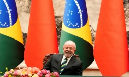 Le président brésilien Luiz Inacio Lula da Silva à Pékin, le 14 avril 2023