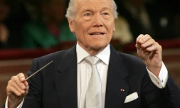 Le chef d'orchestre français Georges Prêtre, le 1er janvier 2008 à Vienne