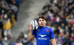 Antoine Dupont lors d'un test-match du XV de France contre la Nouvelle-Zélande le 20 novembre 2021 au Stade de France à Saint-Denis