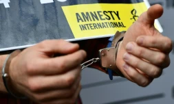 Manifestation d'Amnesty international à Bruxelles le 15 juin 2017 pour protester contre les arrestations de leurs membres en Turquie