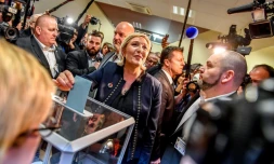 Marine Le Pen le 10 mars 2018 lors du congrès du FN à Lille