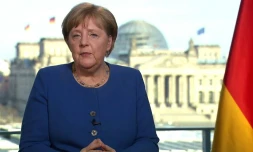 Capture d'écran de l'allocution télévisée d'Angela Merkel sur la chaîne ARD, le 18 mars 2020