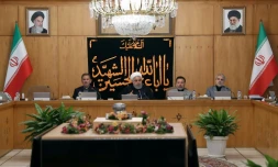 Photo fournie par la présidence iranienne le 4 septembre 2019, montrant le président Hassan Rohani (2-G) en Conseil des minitres à Téhéran