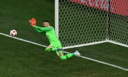Le gardien de la Croatie Danijel Subasic impressionnant dans la séance des tirs au but contre le Danemark, le 1er juillet 2018 à Nijni Novgorod 