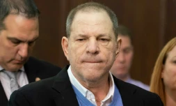 Harvey Weinstein à la sortie d'un tribunal de Manhattan à New York le 25 mai 2018