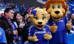 Les mascottes de Chelsea lors d'un match contre West Ham à Stamford Bridge, le 26 décembre 2014